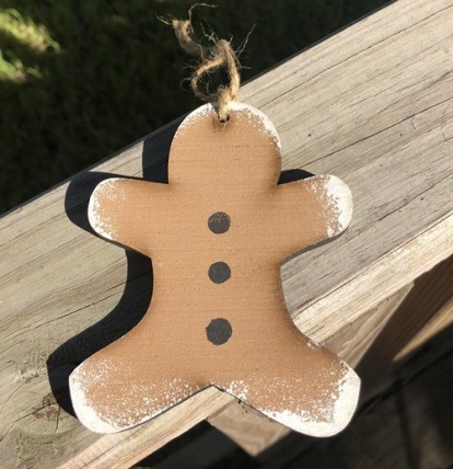 Wood Gingerbread Christmas Ornament
