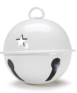    Metal Christmas Ball Ornament 1055910- White Bell 