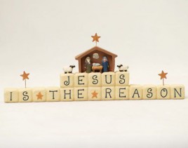 82643 Resin Block Jesus is the reason for the season 