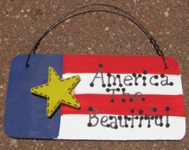 Patriotic Decor 10977AB - America the Beautiful Wood Sign