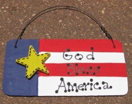  10977AF - God Bless America Wood Sign