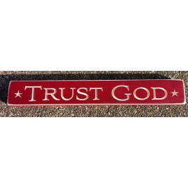 12347 Trust God engraved wood block 