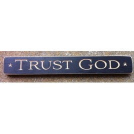 12347B Trust God engraved wood block 