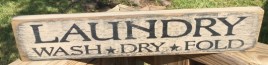 Primitive Wood 12661  Laundry Wood Wash*Dry*Fold Sign