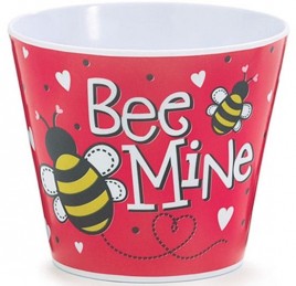 Valentine Plastic Pot Cover - 1287303 - Bee Mine Pot Cover