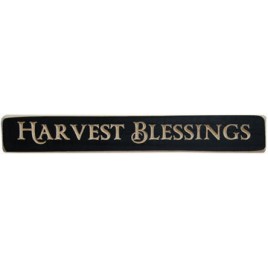 Primitive Engraved Wood Block 12HB Harvest Blessings Wood Block