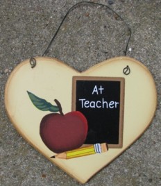 1600C - A+ Teacher wood heart 