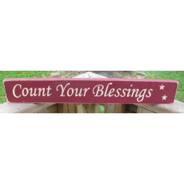 Primitive Engraved Wood Block  1690 Count Your Blessings   
