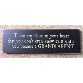 Primitive  Wood  SignT1696B There are Places in heart Grandparent  