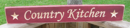 Primitive Wood Engraved Block  1704 Country Kitchen 