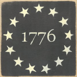 (5x5-281) 1776 with stars wood block
