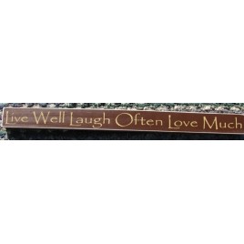 Primitive Wood Block pbw825R -Live Well Laugh Often Love Much 