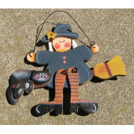 Primitive Fall Decor 195 - Witch on Broom