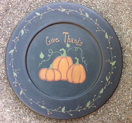 Give Thanks Primitive Wood Plate 202-122 