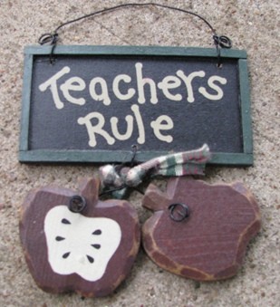  2055TR - Teachers Rule Wood Sign 