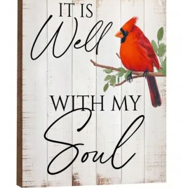 22856 Cardinal It is Well with my soul wood block