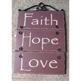 2392FHL-Faith Hope Love Wood Sign 