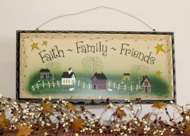 2481 - Faith Family Friends Wood Sign 
