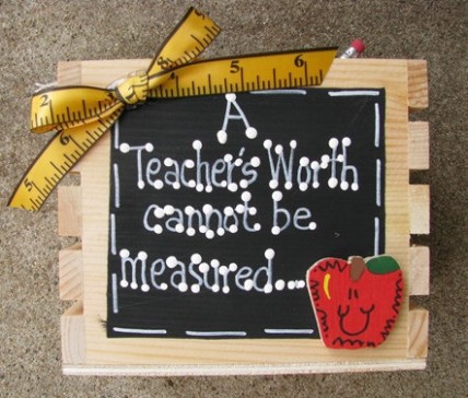 Teacher Gifts 2704 A teacher's worth cannot be measured Supply Box