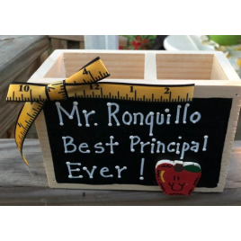  Teacher Gifts  2729DC  Mrs. Dalton Best Principal Ever! Supply Wood Box