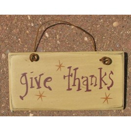 Primitive Wood Fall Sign 3001GT - Give Thanks Sign 