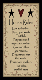 301HR - House Rules wood sign 