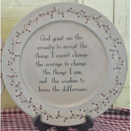 Primitive Wood Plate 30910S-Serenity Prayer Plate 