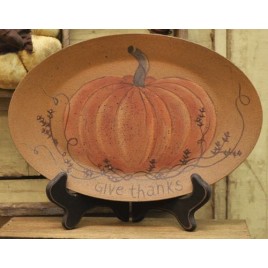  Give Thanks Pumpkin Plate Wood 31194 Fall Plate
