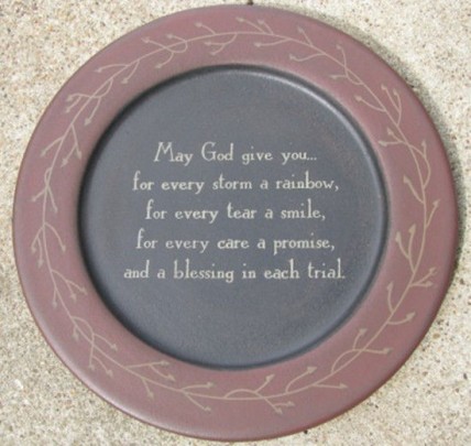 Primitive Wood Plate 31244M - May God Give You...