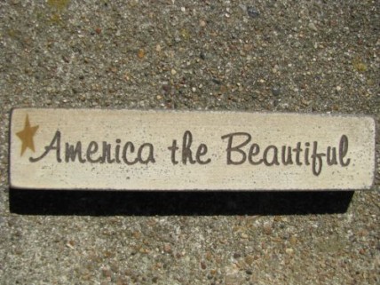 Patriotic wood block 31397ATB-America The Beautiful 