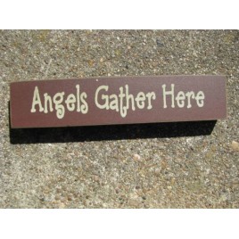 31422AGH- Angels Gather Here Wood Block 