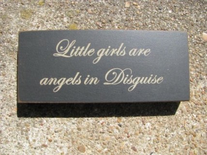 31431LG- Little Girls are Angels in Disguise Wood Block 