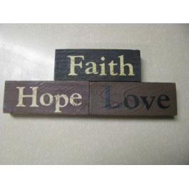 31541FHL-Faith Hope Love wood block set of 3