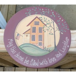 May this Home be filled with love and laughter Wood Plate 