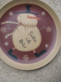 Snowman Wood Plate 31824W - Smitten with Winter