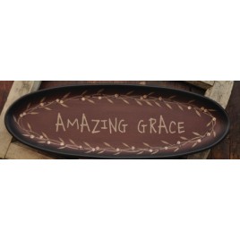 Primitive Wood Plate 32207- Amazing Grace 