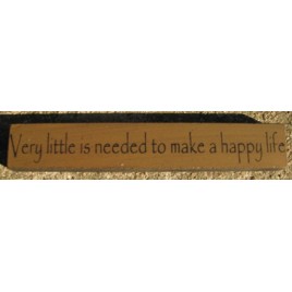 32321VG - Very Little is Needed to make a happy home  mini wood block 