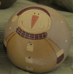 32330SG- Snowman Wood Ball Decorative 