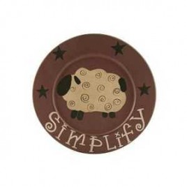 33006 Simplify Sheep with Swirls wood Plate