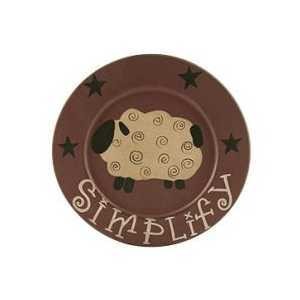 33006 Simplify Sheep with Swirls wood Plate