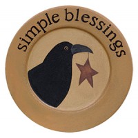 Primitive Wood Plate 33577 - Crow Plate - Simple Blessings
