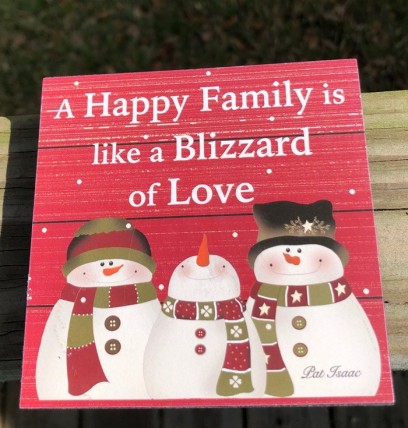 34189 A Happy Family is like a blizzard of love wood block 