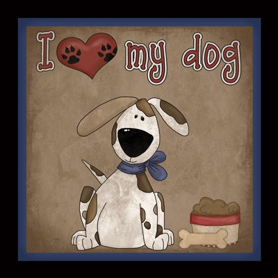 362D - I Love My Dog Plaque