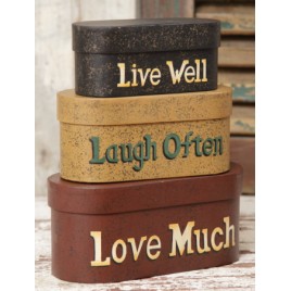 3B1225 - Live Laugh Love set of 3 nesting boxes 