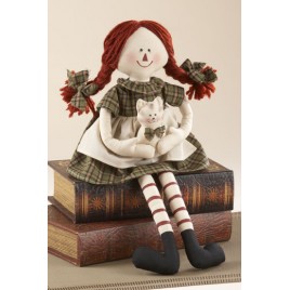  40954G - Sitting Country Doll Green