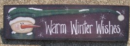 Snowman Wood Sign  47909WWW - Warm Winter Wishes 