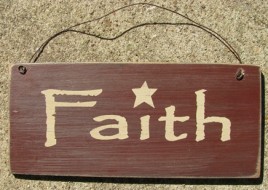 D4874F - Faith Wood Primitive Sign 