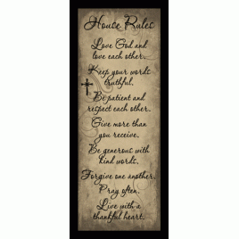494HR - House Rules wood Sign 