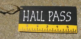 Teacher Gifts 5204 Hall Pass Black with Ruler