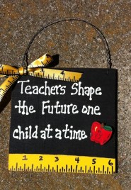 Teacher Gift 5217TS - Teachers Shape with Ruler/Apple Wood Sign